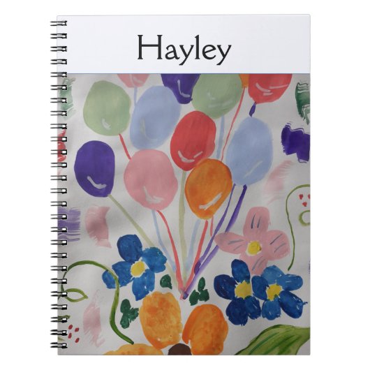 Carnet Spirale Fleurs et Ballons (Devant)