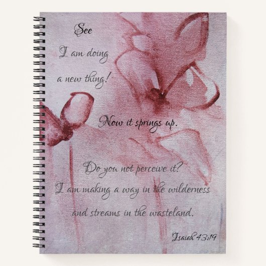 Carnet spiralé Floral Bible Verse (Devant)