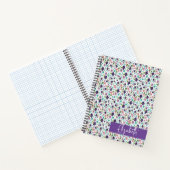 Carnet Spirale florale violette et sarcelle compacte (Intérieur)
