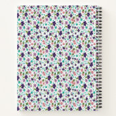 Carnet Spirale florale violette et sarcelle compacte (Dos)