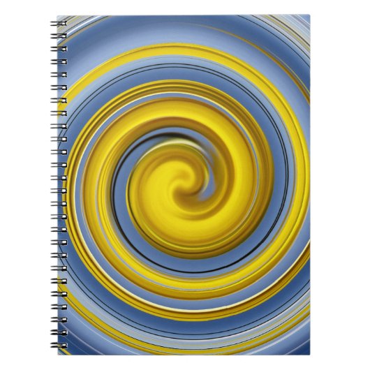 Carnet spirale jaune et bleue (Devant)