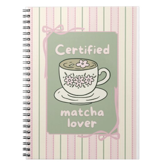 carnet spirale mignon buisson de matcha thé vert b (Devant)