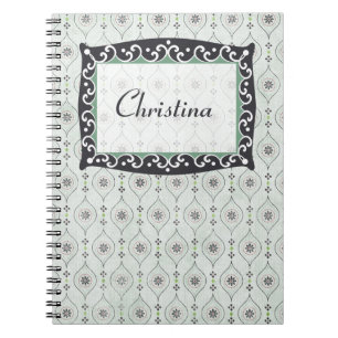 Carnet spirale Motif à fleurs bleues