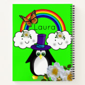 Carnet spirale Papillon de pingouin arc-en-ciel Fl (Dos)