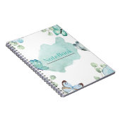 Carnet Spirale papillon esthétique bleu et blanc (80 P.) (Côté Droit)