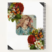 Carnet spirale papillon victorien femme florale (Dos)