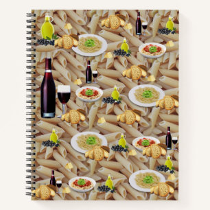 Carnet spirale Pâtes de vin rouge Huile d'olive