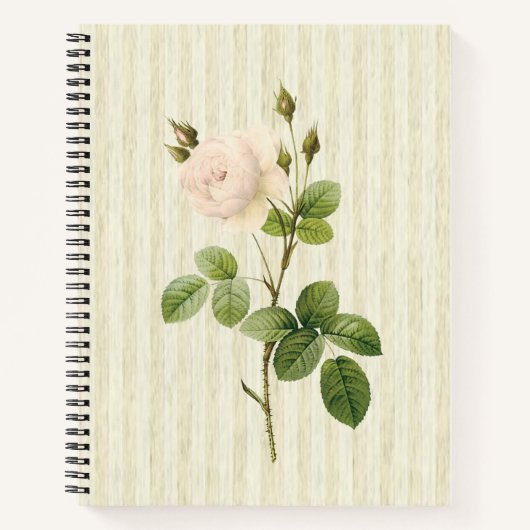 Carnet spirale Rose beige Floral (Devant)