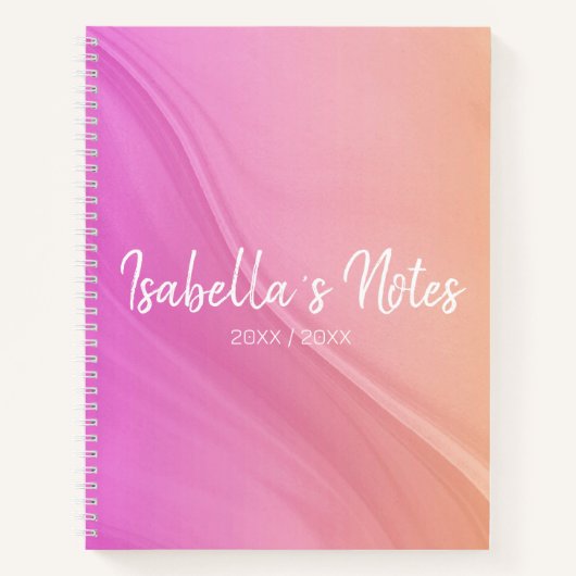 Carnet spirale rose orange en format lettre (US) (Devant)