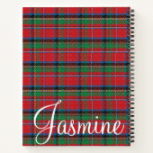 Carnet spirale rouge vert bleu plaid (Dos)