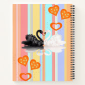 Carnet spirale Swan Stripe Orange Hearts (Dos)
