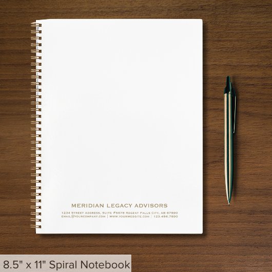 Carnet Spirale Typographique Simple Blanche et Or