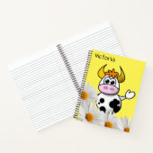 Carnet spirale vache jaune blanc marguerite floral (Intérieur)