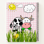 Carnet spirale vache rose Plaid Bumblebee floral (Dos)