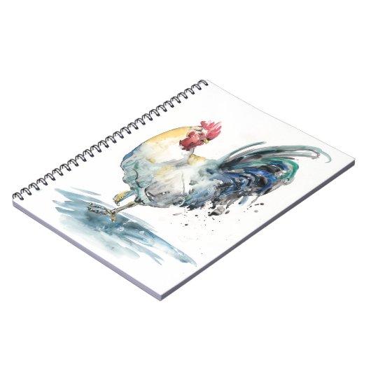 Carnet Splash de coq - Aquarelle (Côté gauche)