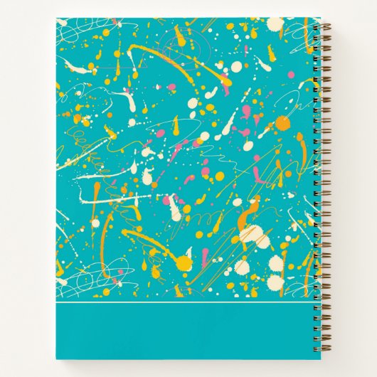 Carnet Splash de peinture Abstraite | Ajouter Votre Nom (Dos)