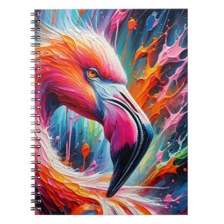 Carnet Splash of Pink – Expressive Flamingo Paint Art