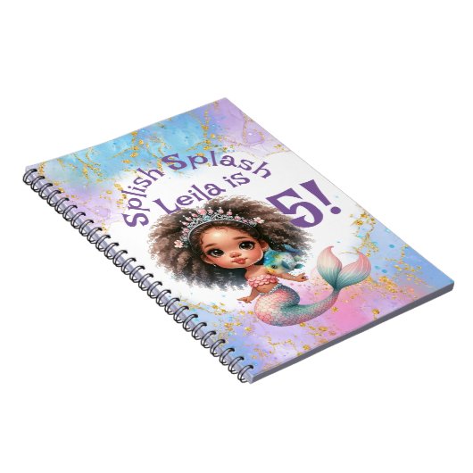 Carnet Splish Splash Mermaid Party Anniversaire Mémoire (Côté Droit)