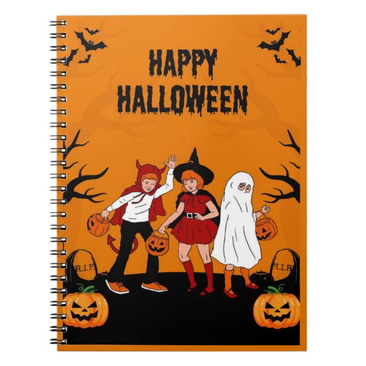 Carnet Spooky Halloween – Citrouille, Fantôme & (Devant)
