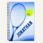 Carnet Sport de raquette de tennis nommé bleu (Recto)
