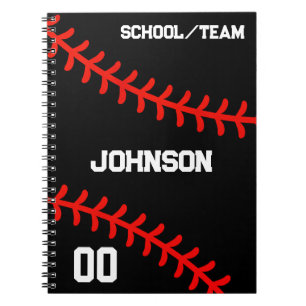 Carnet Sport d'équipe personnalisé de baseball