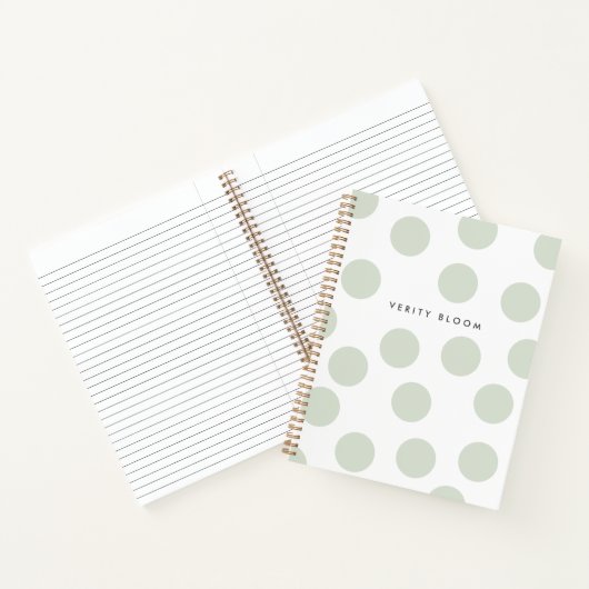 Carnet Spot Spot Sage Vert Moderne Point Minimal (Intérieur)