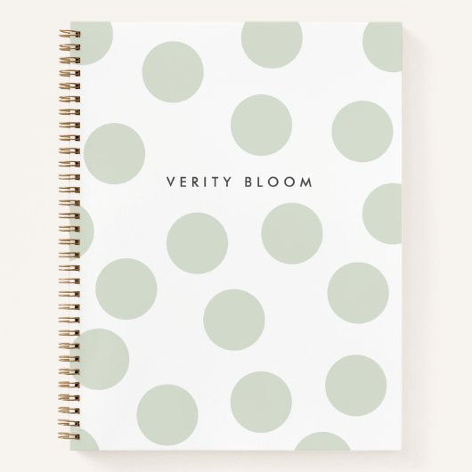 Carnet Spot Spot Sage Vert Moderne Point Minimal (Devant)