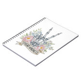 Carnet "Spread Kindness" Skeleton Peace Sign – Watercolor (Côté gauche)