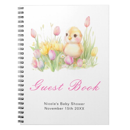 Carnet Spring Chick Baby Shower Guest Book (Devant)