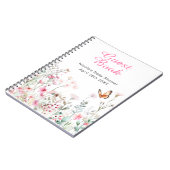 Carnet Spring Deep Pink Butterfly Floral Baby Shower (Côté gauche)