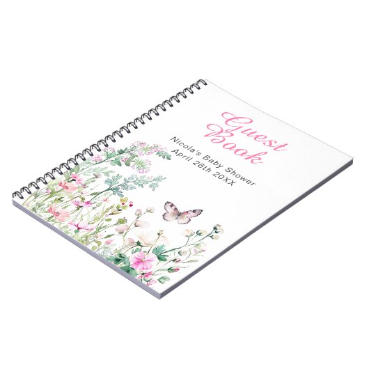 Carnet Spring Green Butterfly Floral Wedding (Côté gauche)