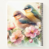 Carnet Spring Pastel Sweet Love Birds Blossoms Flowers (Dos)