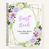 Carnet Spring Purple Floral Baby Shower Guest Book (Devant)