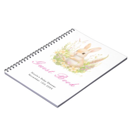Carnet Spring Rabbit Baby Shower Guest Book (Côté gauche)