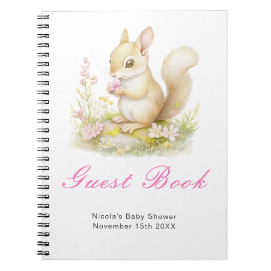 Carnet Spring Squirrel Baby Shower Guest Book (Devant)