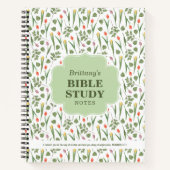 Carnet Spring Tulips Pattern Personalized Bible Study (Devant)