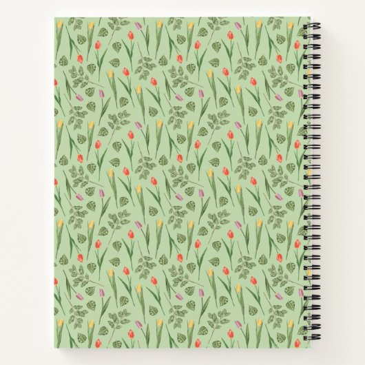 Carnet Spring Tulips Pattern Personalized Bible Study (Dos)