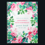 Carnet Spring Watercolor Floral 80th Birthday Guest Book<br><div class="desc">Célébrez dans le style avec notre livre d'hôtes brillant et audacieux 80th Birthday Party,  avec notre étonnante aquarelle fleurie design dans les couleurs de printemps été. Commandez maintenant et faites de votre quatre-vingtième anniversaire un anniversaire mémorable !</div>