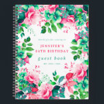 Carnet Spring Watercolor Floral 80th Birthday Guest Book<br><div class="desc">Célébrez dans le style avec notre livre d'hôtes brillant et audacieux 80th Birthday Party,  avec notre étonnante aquarelle fleurie design dans les couleurs de printemps été. Commandez maintenant et faites de votre quatre-vingtième anniversaire un anniversaire mémorable !</div>