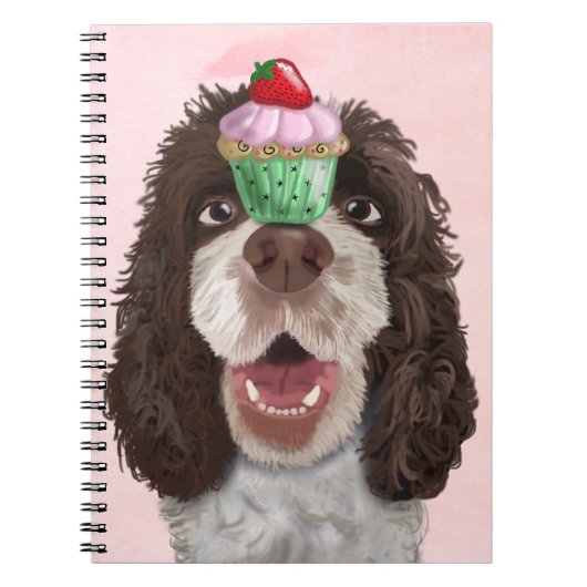 Carnet Springer Spaniel avec Cupcake 2 (Devant)