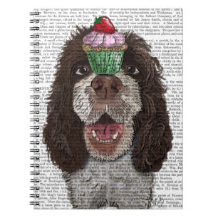 Carnet Springer spaniel avec le petit gâteau