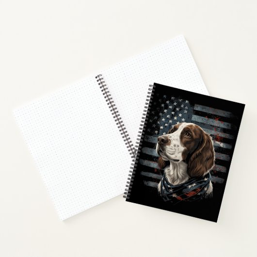 Carnet Springer Spaniel Chien Drapeau Américain (Intérieur)