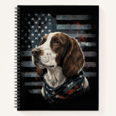 Carnet Springer Spaniel Chien Drapeau Américain (Devant)