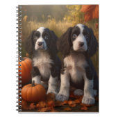 Carnet Springer Spaniel Chiot Automne Citrouille de plais (Devant)