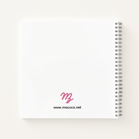 Carnet Square floral hearts mandala notebook (Dos)