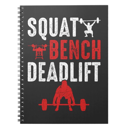 Carnet Squat Bench Deadlift Gym Workout Powerlifting (Devant)
