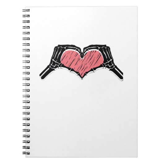 Carnet Squelette Coeur main signe Valentines Jour Classiq (Devant)