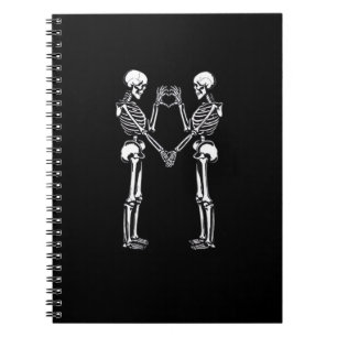 Carnet Squelette Coeur Mains signe Halloween Costume Clas