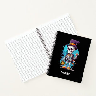 Carnet Squelette cool en haut-de-forme Halloween