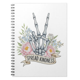 Carnet Squelette de signe de paix " Répandre la gentilles